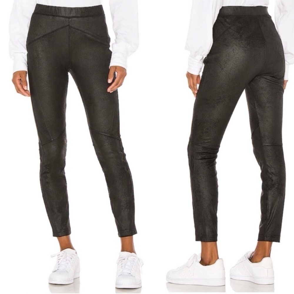Free People Black Faux-Leather Leggings